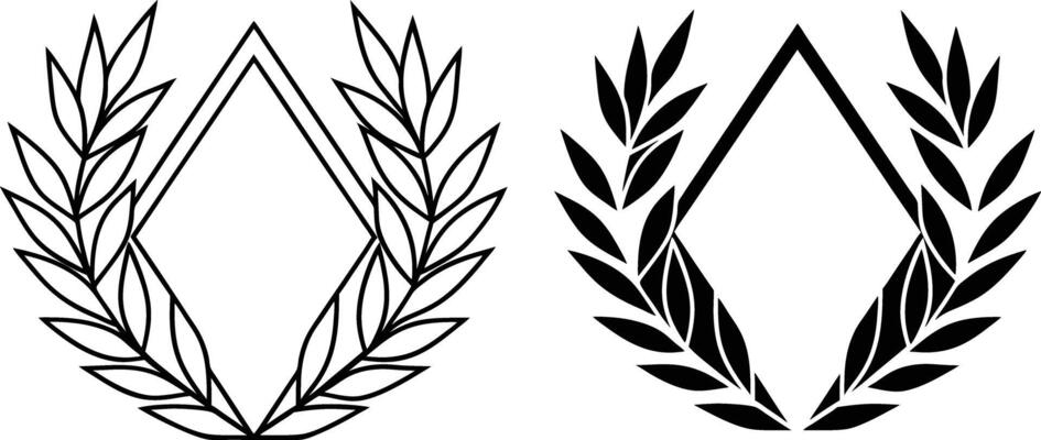Laurel Wreath Frames Geometric Diamond Design Elementsstration