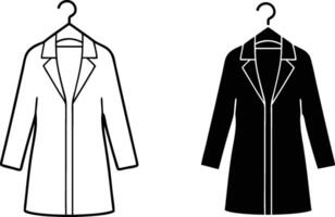 Stylish Coats Hanging, Fashion Design, Black White, Apparel, Outfit vector