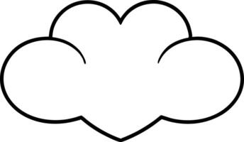 Simple Line Drawing of a HeartShaped Cloud Icon vector