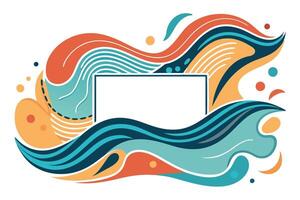 Abstract Waves, Artistic Swirls, Colorful Design, Blank Space, Modern Artwork, Creative Template, Vi vector