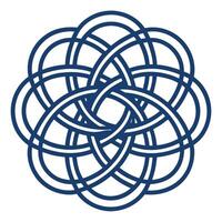 Abstract Circular Knotwork Design Intertwined Loops and Symmetrical Pattern vector