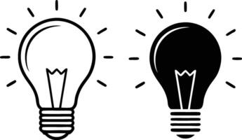 Illuminating Ideas Lightbulb Icons, Bright Concepts, Solutions, Innovation vector