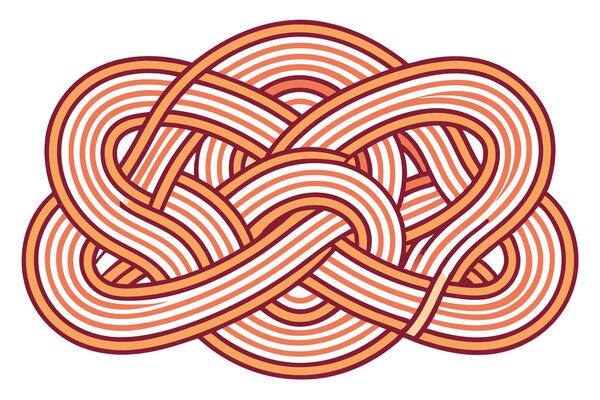 Abstract Pasta Noodles Intertwined Food Design Illustration