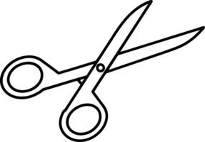 Simple Line Drawing of Black Scissors Cutting Tool vector