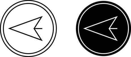 Circular Back Arrow Icons Navigation, UI, Design, Interface, Graphic, Symbol, White, Black, Button vector