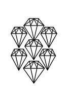 Geometric Diamond Cluster Elegant Line Art Design Illustration vector