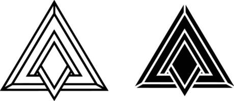 Interlocking Triangles Geometric Abstract Art Design Symbols vector