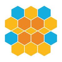 Honeycomb Pattern Abstract Hexagon Geometric Blue Orange Design vector