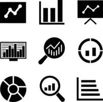 Data Analysis Charts Graphs Report Presentation Business Icons vector