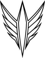 Abstract Winged Crest Design Sharp Lines, Geometric Wings, Pointy Emblem vector