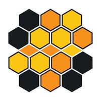 Honeycomb Hexagon Pattern Abstract Geometric Design, Yellow, Orange, Black vector