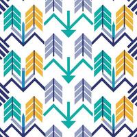Abstract Geometric Pattern Arrows, Trees, Zigzags, Colorful Design vector