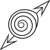 Abstract Spiral Design with Two Arrows, Swirling Vortex, Symbolic Art vector