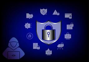 online privacy and digital security. Ideal for websites, apps, presentations, advertisements etc. vector