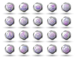 This Quality Control gradient line Icon Set, with button background and white background, to visually enhance your reports, presentations, websites and apps. vector