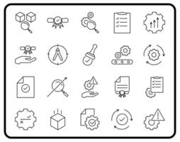 This Quality Control line Icon Set, to visually enhance your reports, presentations, websites and applications. vector