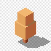 Isometric autumn tree, Tree isometric elements. Isometric tree element for landscape design. Park element, vector