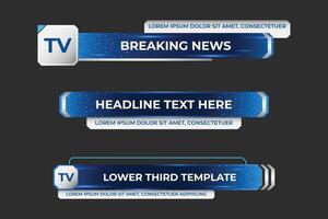 Futuristic design lower third banner, Broadcast news lower third banner template design. Lower third bar template for breaking news. headline title, vector