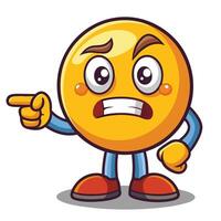 emoticon character pointing finger at something white background vector