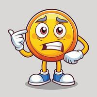 emoticon character with angry expression illustration white background vector