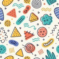 seamless pattern with colorful shapes a white background vector
