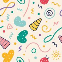 pattern with colorful objects white background vector