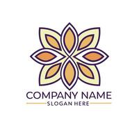 a flower logo design for a company background vector