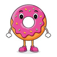 a cartoon donut character with arms on a white background vector