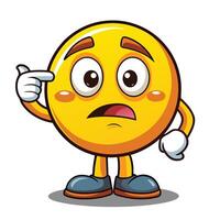 emoticon character with face pointing vector