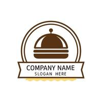 a logo for a restaurant with a cloche vector