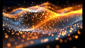 Glowing Abstract Wave of Orange and Blue Light for Digital Design and Technology Concepts, video