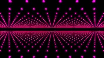 pink, grid with neon dots in cyberspace, parallax motion background, 3d abstract organized and wireless connected points in space with infinite motion loop video