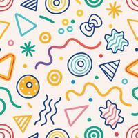 seamless pattern colorful shapes and lines vector