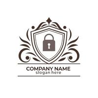 a lock and key logo for a company vector