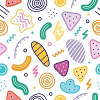 pattern with colorful shapes and lines vector