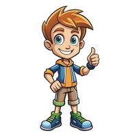 An urban boy with thumb up posing in happy mood isolated vector