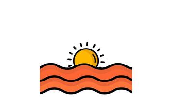 Sunset animated icon. suitable for user interface, provide visual feedback and more. animation with transparent background video