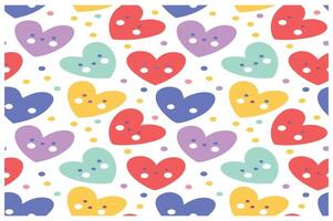 Whimsical Heart Pattern in Pastel Colors with a Fun Layout vector