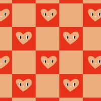 a bright pattern with squares and a heart in a cartoon style a bright pattern with squares and a heart in a cartoon style vector