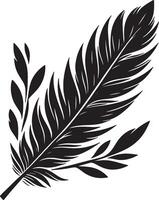 Minimal Feather Inspired Leaf Shapes Illustration vector