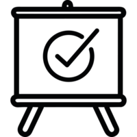 proyect screen with check mark icon isolated png