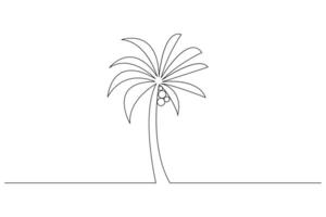 Palm tree line drawing of isolated design vector