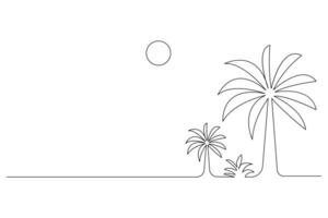 Palm tree line design vector