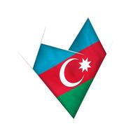 Sketched crooked heart with Azerbaijan flag vector