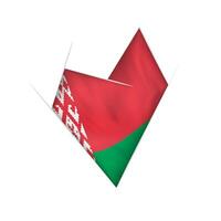 Sketched crooked heart with Belarus flag vector