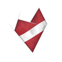 Sketched crooked heart with Latvia flag vector