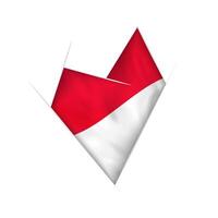 Sketched crooked heart with Monaco flag vector