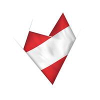 Sketched crooked heart with Austria flag vector