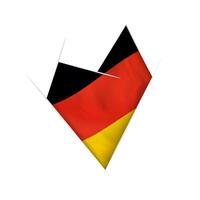 Sketched crooked heart with Germany flag vector