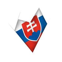 Sketched crooked heart with Slovakia flag vector